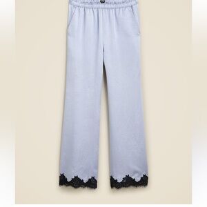 Stratus lace-trim pant in textured satin large